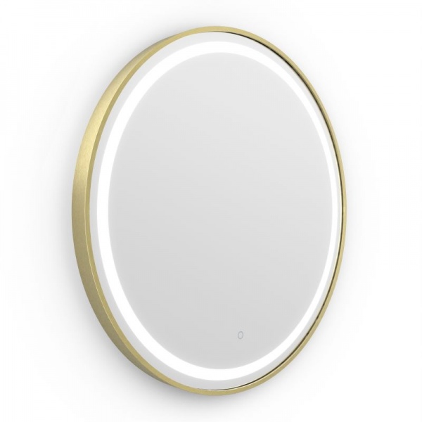 Lomax Light Illuminated Round Mirror - Brushed Brass